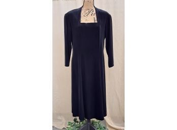 Coldwater Creek Stretch Velvet Long Sleeved Sheath Dress Petite Large