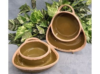 LTD Commodities Soup Cracker Divided Bowl Olive Green