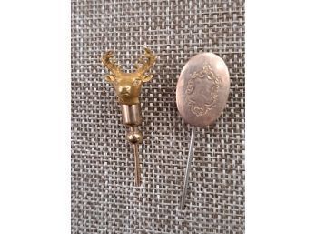 Two Antique 14k Hat Pins