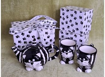 Burton And Burton Chester The Cat Teapot And Mugs Matching Set (1 Of 2 Sets)
