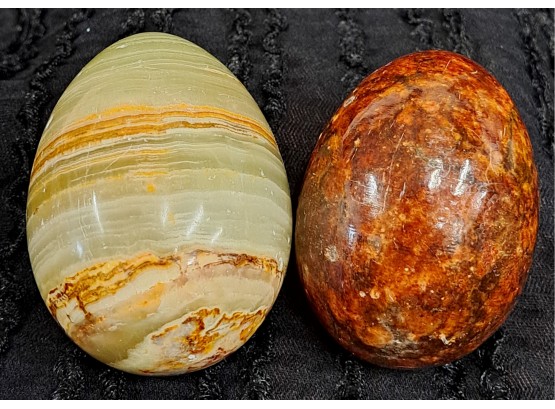 Pair Of Polished Stone Eggs