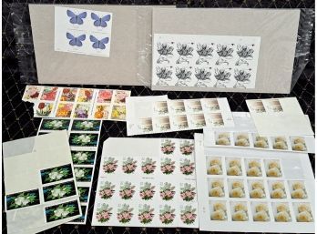 Stamp Lot Flowers And Butterflies