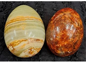 Pair Of Polished Stone Eggs