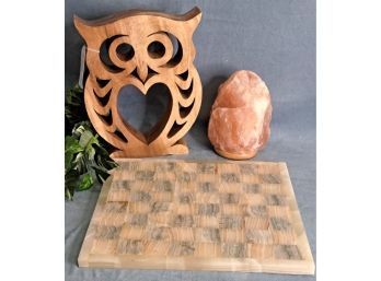 Awesome  Marble Chess Board, Cool Owl, Salt Lamp