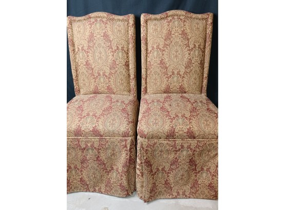 Pair Of Upholstered Parsons Chairs