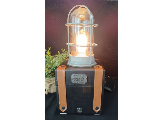 One Of A Kind Vintage Light Turned Into Steampunk Lamp