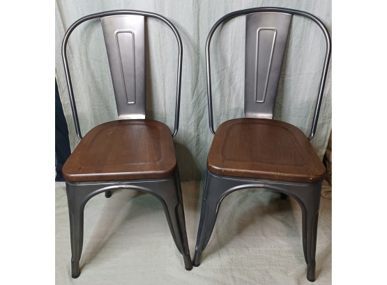 Pair Of Stackable Industrial Chairs