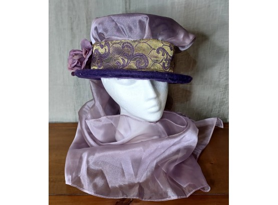 Purple Flower Embellished Hat