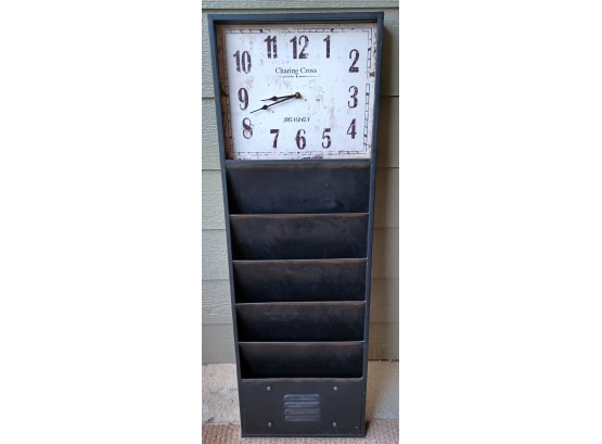 Large Industrial Clock With File Slots