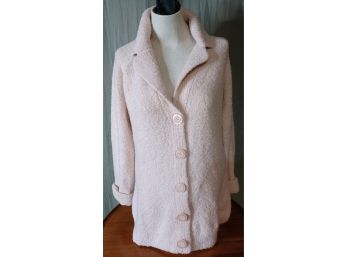 Light Pink Wool And Acrylic Long Cardigan