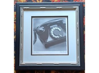 Signed & Framed Photo Of Vintage Telephone