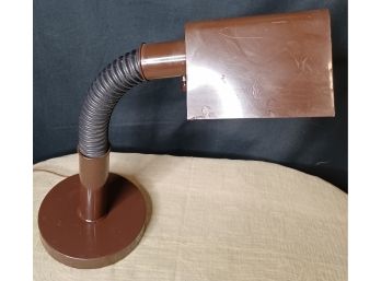 Vintage Brown Enamel Gooseneck Lamp