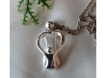Mother & Child Sterling Pendant And Chain