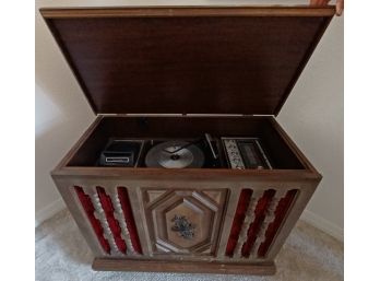 Vintage Stereo In Wood Cabinet- Works!