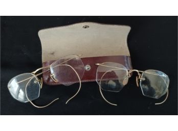 2 Pair Of Gold Filled Vintage Spectacles And Case