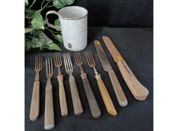 Antique/vintage Utensils And Cup