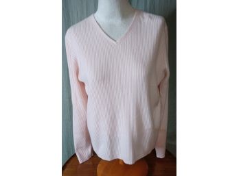 Pink V-neck Cashmere Sweater By A. Gianetti