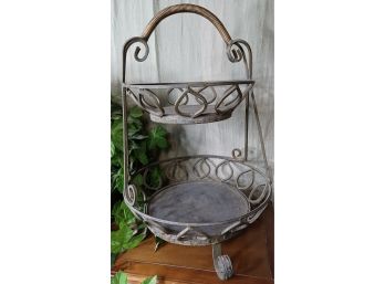 Wrought Iron Two Tier Basket