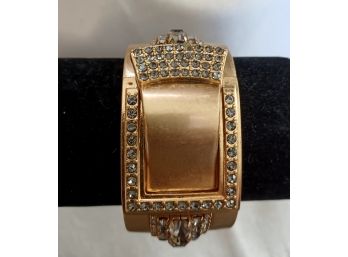 Gold Tone Rhinestone Cuff Bracelet