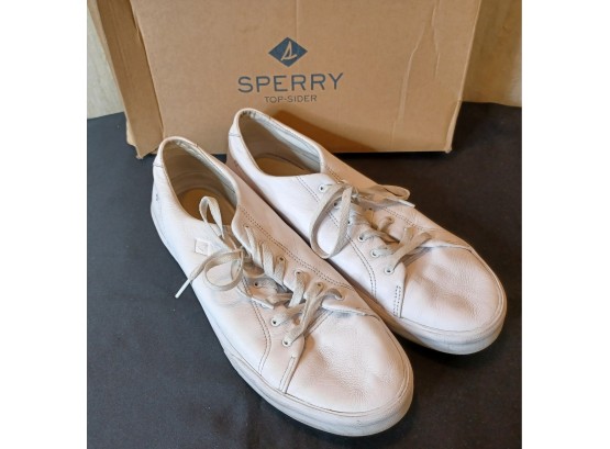 Sperry White Leather Sneakers