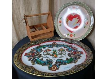 Vintage Trays And Caddy
