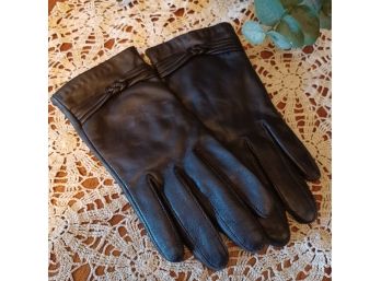 Brown Leather Gloves By Altare