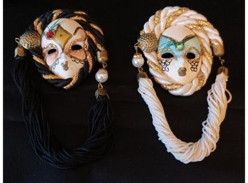 Pair Of Venetian Mask Pins