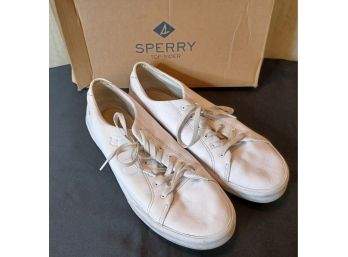 Sperry White Leather Sneakers