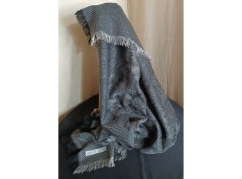 Black And Silver Metallic Scarf
