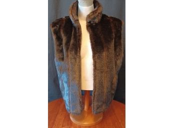 Reversible Faux Fur/nylon Zippered Vest