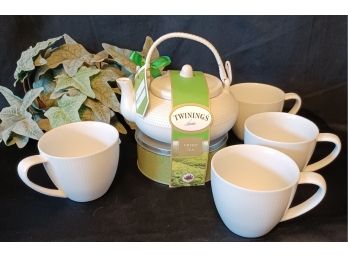 Twinings Teapot And 4 Mugs