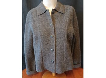 Ann Taylor Dark Grey Boiled Wool Jacket