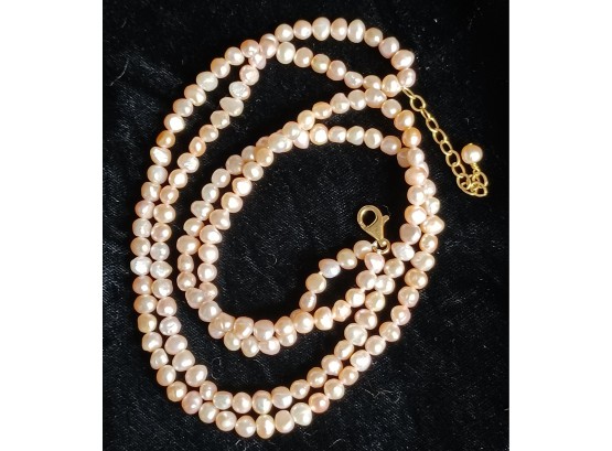 Vintage Double Strand Pink Fresh Water Pearls