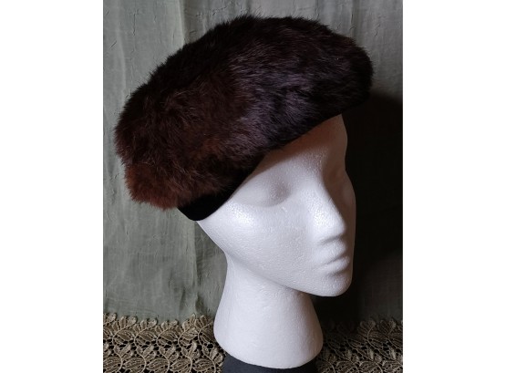 Vintage Fur And Velvet Hat