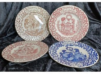 Four Staffordshire Christmas Collector Plates