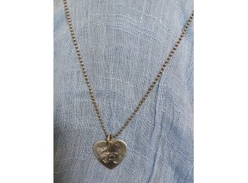 Sterling Lucy Ann Cat And Heart Charm With Chain
