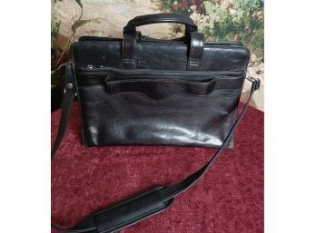 Curtis  Street Black Leather Briefcase