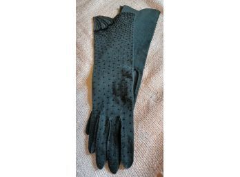 Vintage Beaded Black Gloves