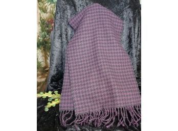 Purple And Black Houndstooth Scarf