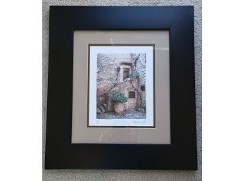 Signed Photo Of Courtyard In Eze, France