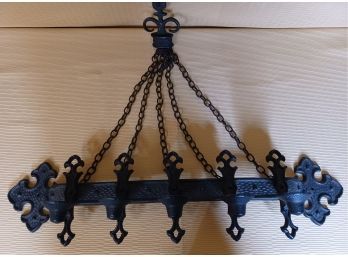 Black Cast Iron Candle Holder In Medieval Style
