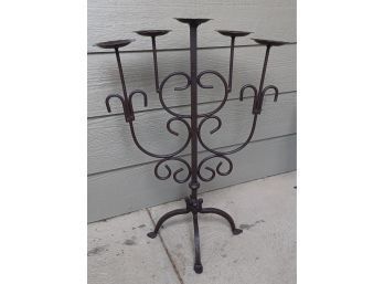 Five Arm Old World Style Metal Candleholder