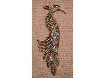 Vintage Crystal Peacock Pin