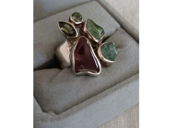 Sterling And Multi Stone Ring By STARBORN