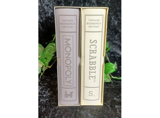 Vintage Bookshelf Edition Monopoly And Scrabble Games