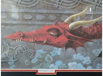 Stunning Red Dragon Framed Art - Large!