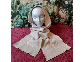 Lovely Hood/ Scarf With Butterfly Motif