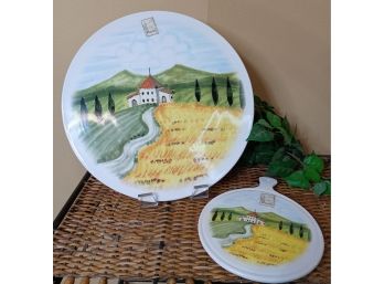Fabulous Large Platter And Trivet From Italy