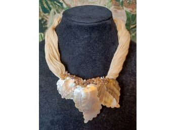 Another MOP Leaf And Bead Necklace