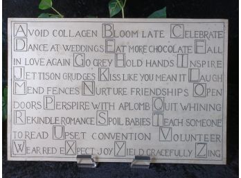 ABC's Of Aging Gracefully Plaque